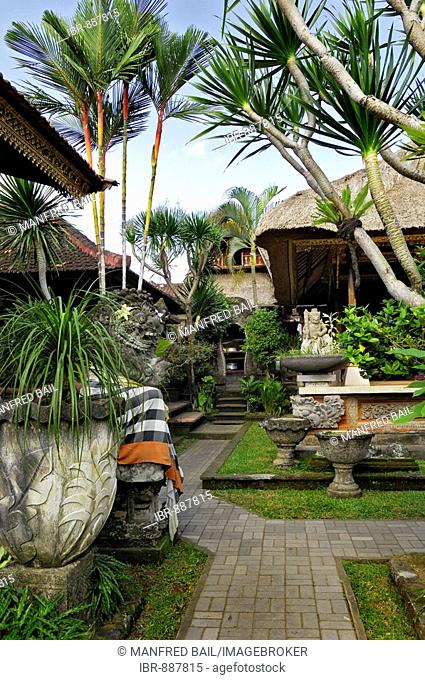 Garden paths at Puri Saren Palace, Ubud, Bali, Indonesia
