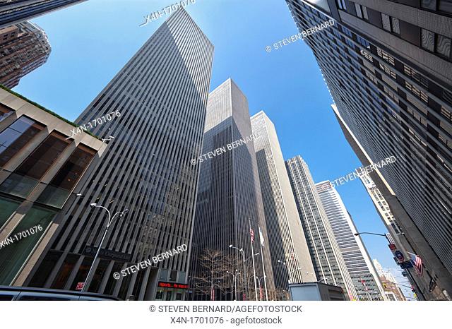 XYZ buildings on Avenue of the Americas Sixth Avenue in Manhattan, New York City, United States of America