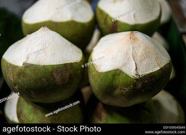 Fresh Coconut in the asian night market