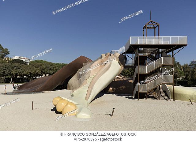 Valencia, Spain. October 25, 2017: The Gulliver Park is a park that is located in the Garden of the Turia of Valencia. The main attraction is a monumental...