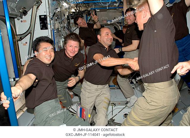 After 11 days of cooperative work onboard the International Space Station and Space Shuttle Endeavour, the STS-127 and Expedition 20 crew members bid farewell...