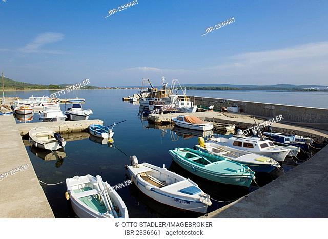 Fishing boats in the port of Kraj, Pasman Island, Adriatic Sea, Zadar, Dalmatia, Croatia, Europe