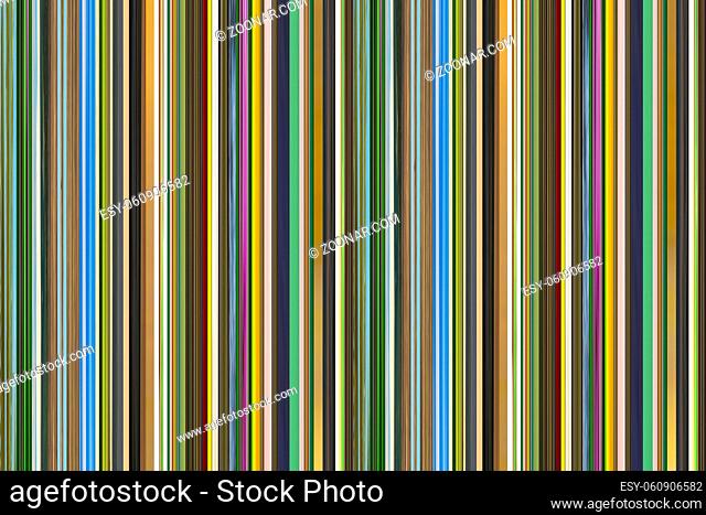narrow vertical lines many green blue brown pattern repeated barcode background basis