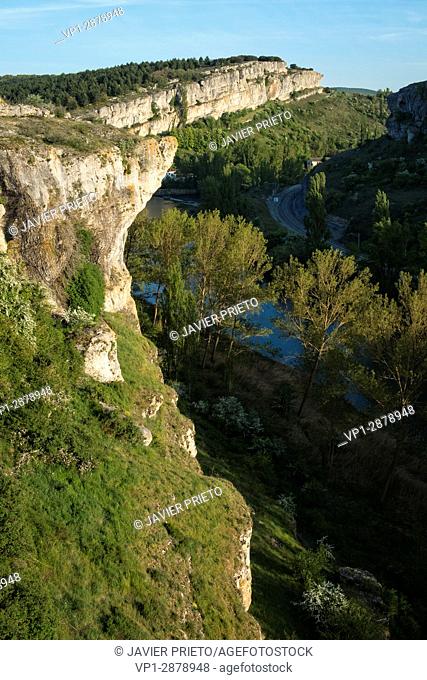 The river Pisuerga and the canyon of La Horadada as it passes through the Las Tuerces Natural Monument. World Geopark Las Loras. UNESCO Global Geopark