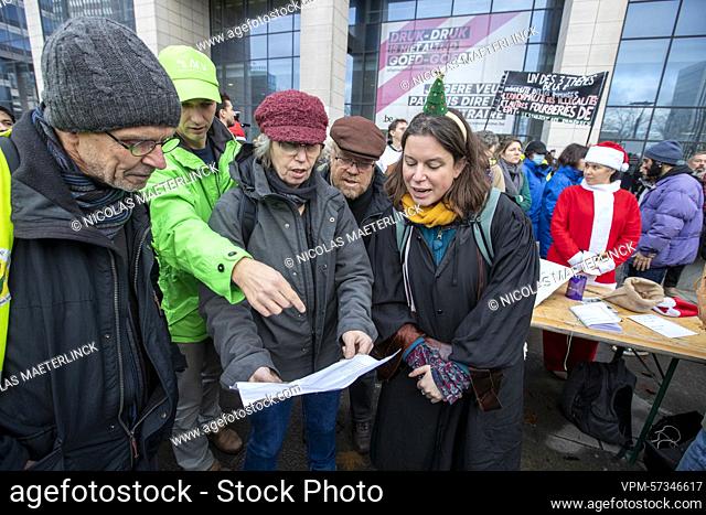 Illustration picture shows a protest action by Vluchtelingenwerk Vlaanderen, Dokters van de Wereld, het Burgerplatform voor Vluchtelingenhulp, CIRE Samusocial