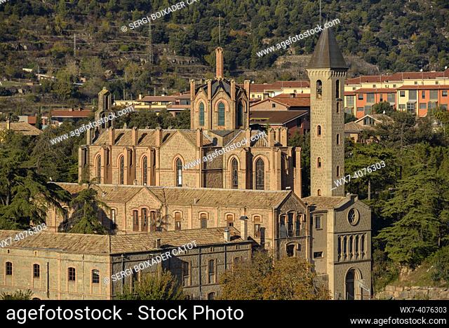 Autumn views in the textile colony (company town) of Cal Pons, called ""the cathedral of the Llobregat"" (Berguedá , Catalonia, Spain)