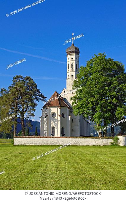 Fussen, Allgau, St  Coloman Church, Romantische Strasse, Romantic Road, Bavaria, Germany, Europe
