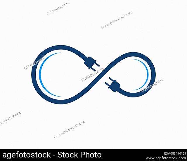 Simple infinity cable with electrical plug