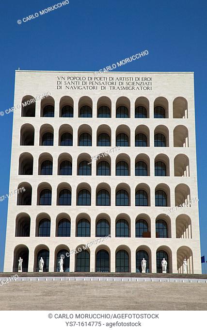 Palazzo della Civiltà Italiana, or square Colosseum, EUR district, Rome, Lazio, Italy, Europe