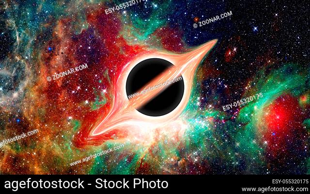 Black hole. Science fiction wallpaper. Elements of this image furnished by NASA
