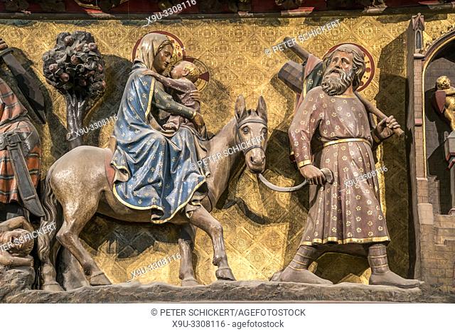 Holzschnitzereien der Chorschranke im Innenraum der Kathedrale Notre-Dame, Paris, Frankreich | medieval woodcarving at the Choir of the Notre-Dame cathedral