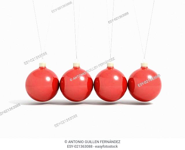 Render of red christmas balls in pendulum