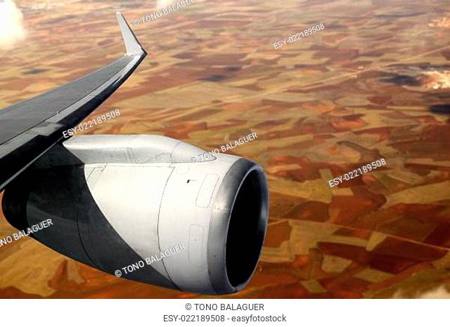 airplane wing aircraft turbine flying