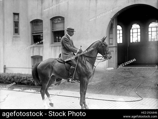 Constantine Brun, Ambassador From Denmark - Riding At Fort Myer, 1916. Creator: Harris & Ewing