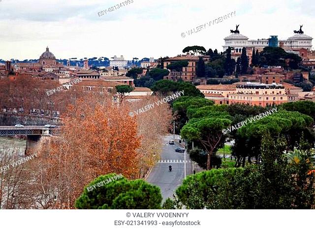 view from Aventine Hill in Rome, Italy