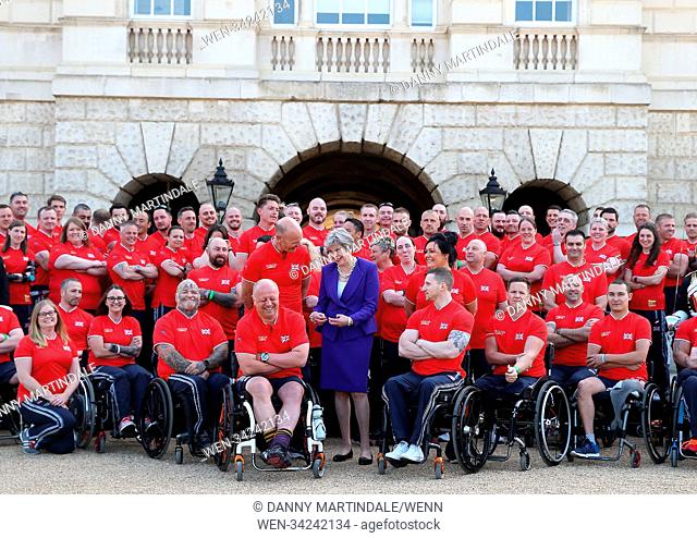 The 72-strong team of wounded, injured and sick Veterans and Service Personnel and PM Theresa May attend the Team UK Launch for Invictus Games Sydney 2018...