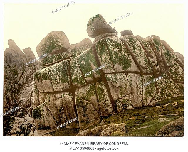 Penzance, Logan Rock, Cornwall, England. Date between ca. 1890 and ca. 1900