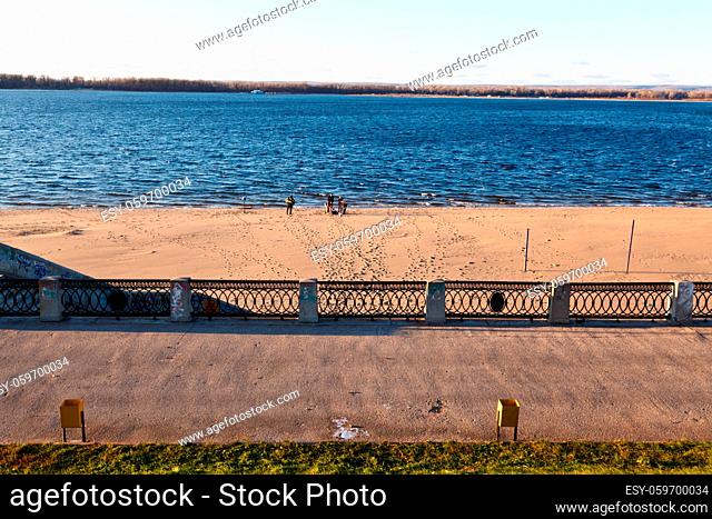 Volga Sand Beach in Samara, Russia