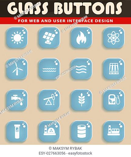 fuel and power web icons for user interface design
