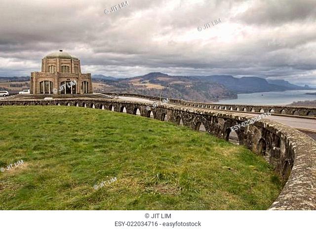 Historic Vista House on Crown Point in Oregon