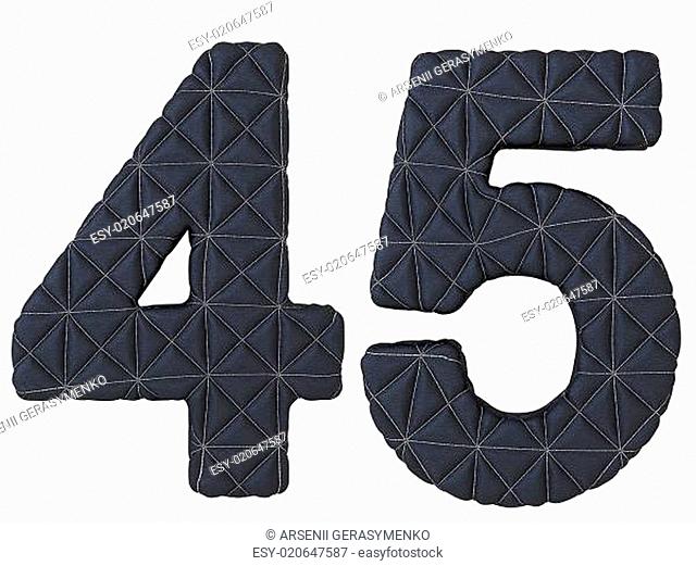 Stitched leather font 4 5 numerals