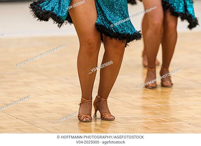 Close up of a female dancer's legs at a dancing competition, Germany, Europe