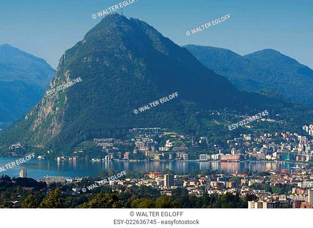 Lugano mit Monte San Salvatore