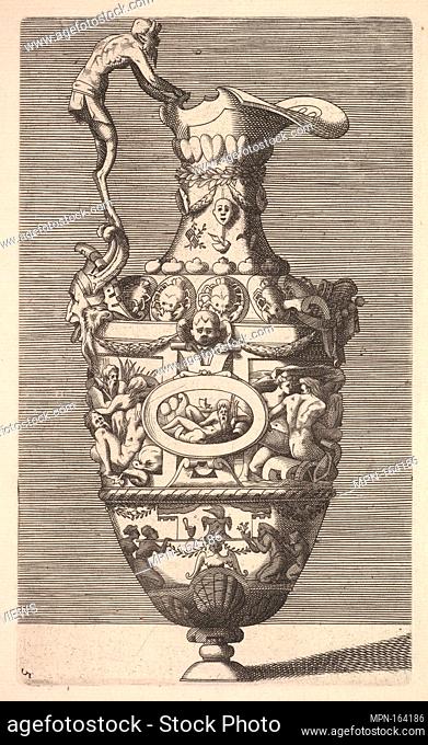 Vase with a River God in an Oval Medallion. Artist and publisher: Originally by René Boyvin (French, Angers ca. 1525-ca. 1625 Angers (?)); Designer: Rosso...