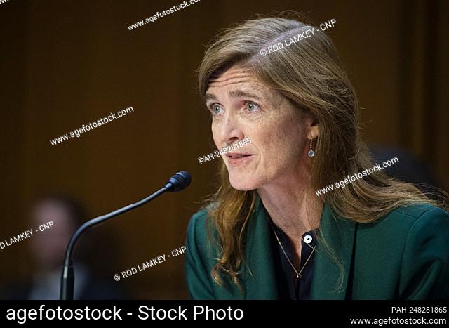 U.S. Agency for International Development Administrator Samantha Power appears before a Senate Committee on Foreign Relations hearing to examine the...