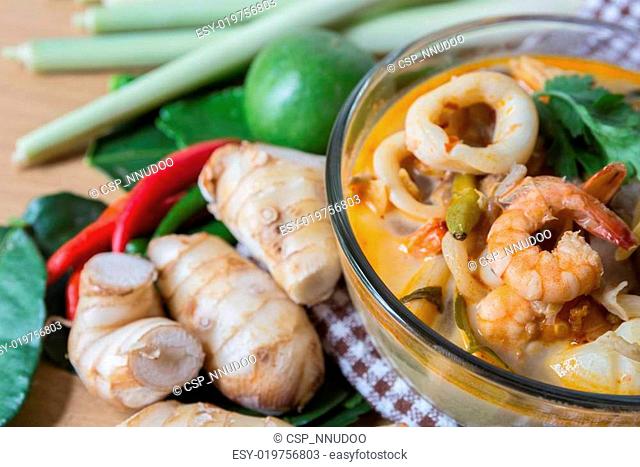 Tom yum thai spice soup, thai food popular