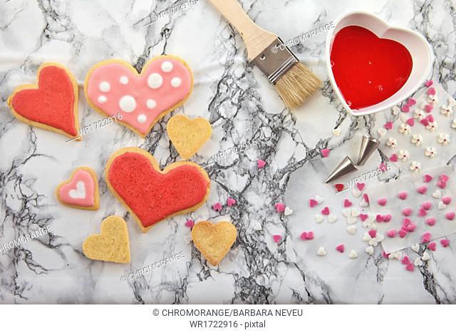 Colorful heart cookies