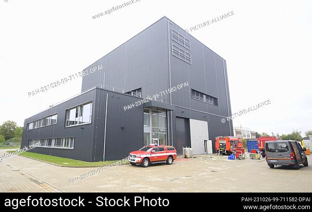PRODUCTION - 10 October 2023, Lower Saxony, Brunswick: View of the Center for Fire Research (ZeBra) at Braunschweig Technical University
