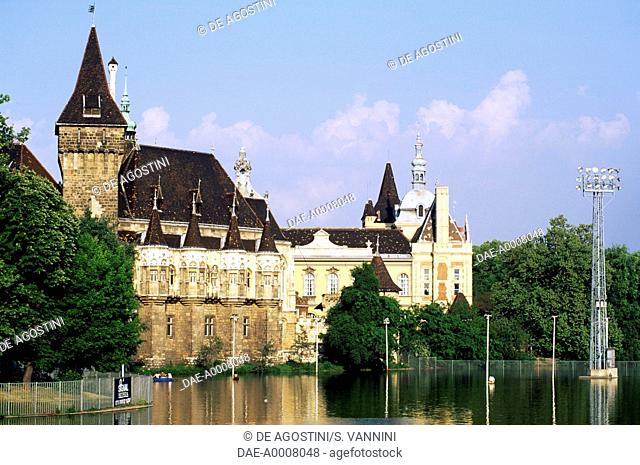 Vajdahunyad castle, 1896-1908, Varosliget park, Pest, Budapest (UNESCO World Heritage List, 1987). Hungary, 19th-20th century