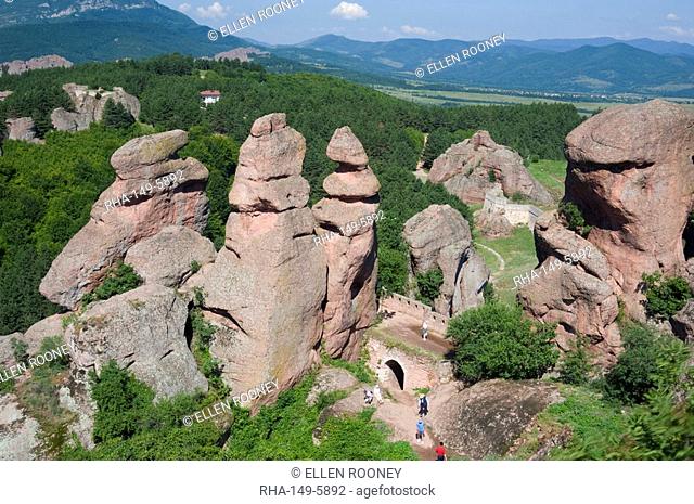The towering natural rock formations at Belogradchik Fortress, Bulgaria, Europe