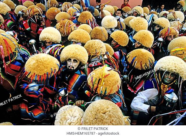 Mexico, Chiapas State, 'Los Parachicos' carnival during the San Sebastian Festival in Chiapa de Corzo town