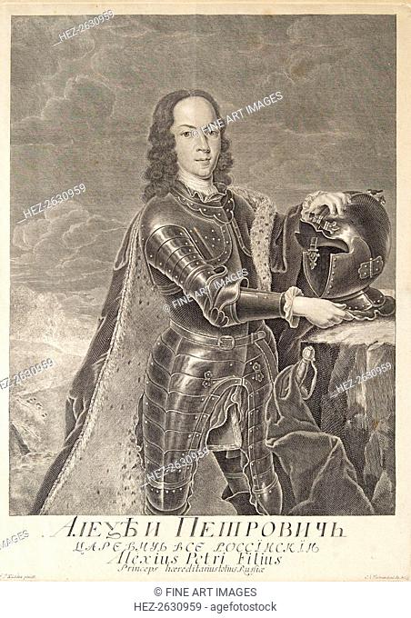 Portrait of Tsarevich Alexei Petrovich of Russia (1690-1718), c. 1740. Artist: Wortmann, Christian Albrecht (1680-1760)