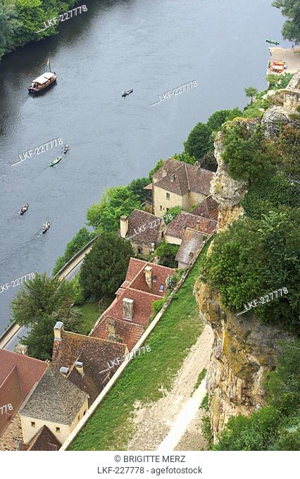 View from the castle towards the Dordogne river, The Way of St. James, Road to Santiago, Chemins de Saint-Jacques, Via Lemovicensis, Beynac, Dept