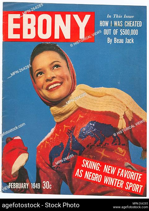 Ebony Magazine cover, possibly featuring a Brandford Model Additional title: Skiing. New favorite as Negro winter sport. Watson, Barbara Mae