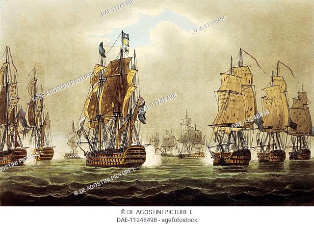 Battle of Cape Finisterre, action commanded by Sir Robert Calder, Admiral of the English fleet against the French and Spaniards commanded by Admiral Pierre...