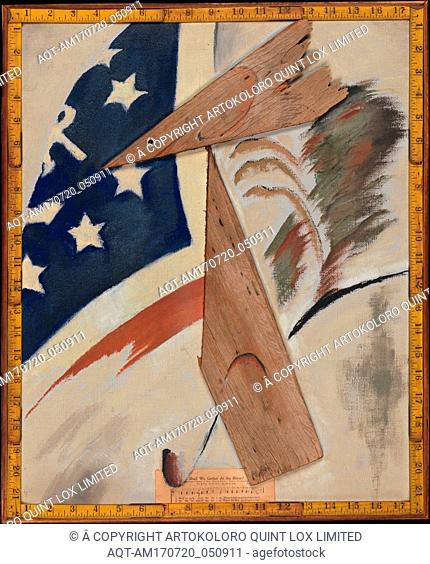 Portrait of Ralph Dusenberry, 1924, Oil, folding wooden rulers, wood, and cut-and-pasted printed paper on canvas, 22 x 18 in. (55.9 x 45