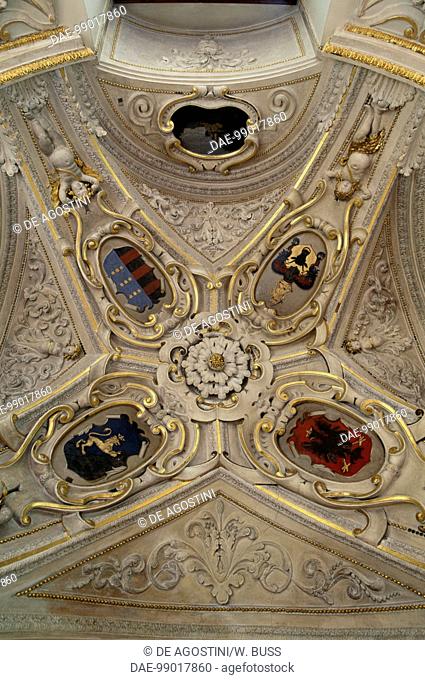Decorated ceiling, Baranow Sandomierski castle, Subcarpathian voivodship. Poland, 16th century