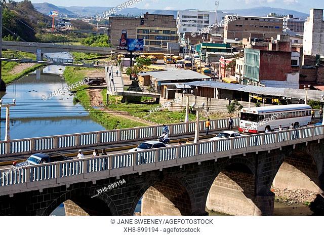 Honduras, Tegucigalpa, Bridge over Rio Choluteca, looking towards Comayaguela
