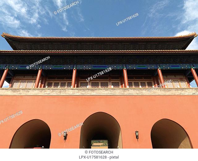 Low angle view of a building at the Forbidden City, Beijing, China