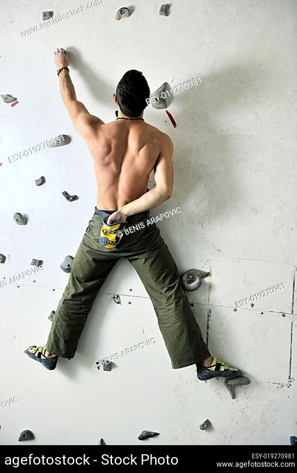 man exercise sport climbing