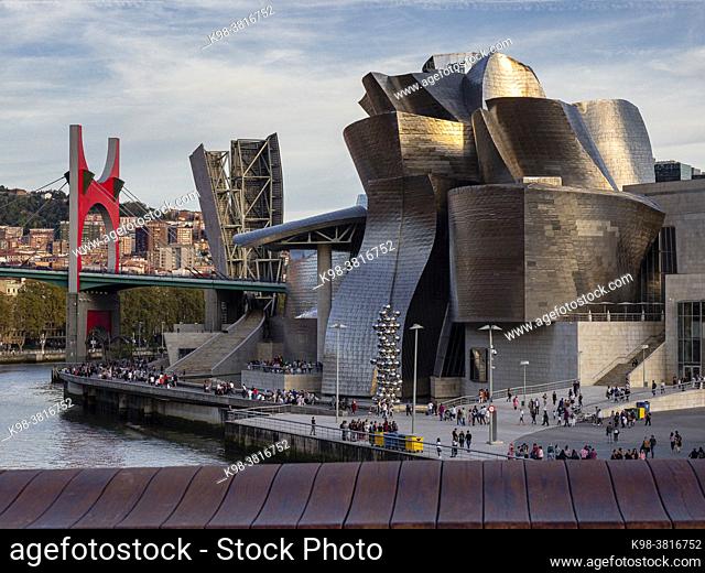 Guggenheim Museum Bilbao, siglo XX, diseñado por Frank O. Gehry, Bilbao, Pais Vasco, Spain