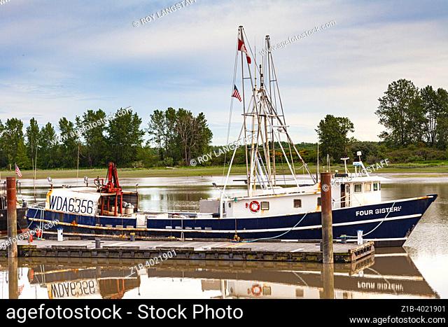 American fishing vessel Four Sisters docked in Steveston Canada before heading north to Alaska