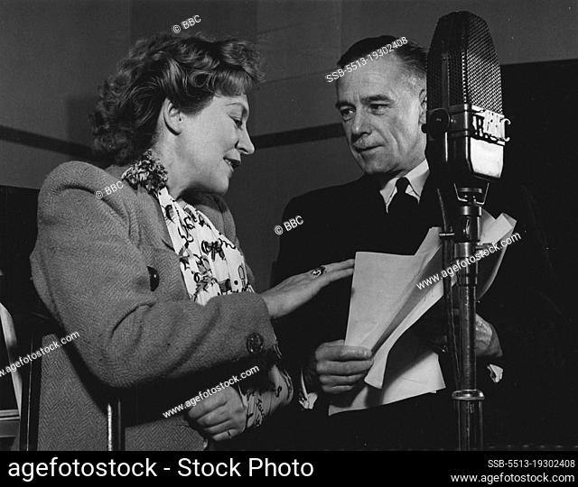 Annette Mills returns to broadcast a programme of her own songs in the BBC Forces Programme, on November 3rd, 1943. C.F. Meehan, BBC Producer