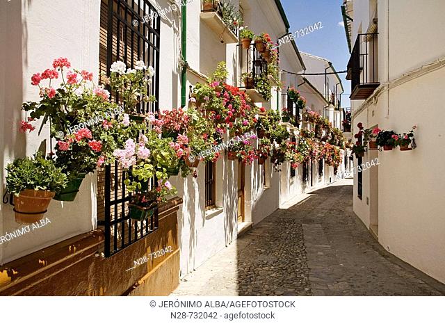 Street in the Villa district, Priego de Cordoba. Cordoba province, Andalucia, Spain