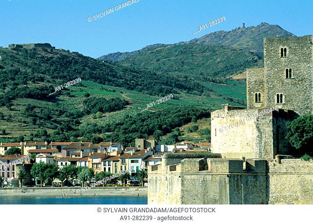The Royal Castle. Historic Village and Harbour. Collioure. Pyrenees-Orientales. Languedoc Roussillon. France
