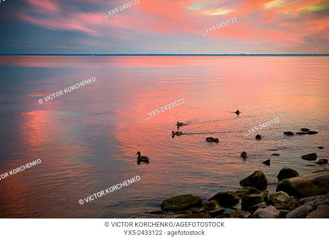 sunset on lake Ontario